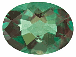Green andesine -abaradorite feldspar, average 1.10ct 8x6mm oval, checkerboard cut.