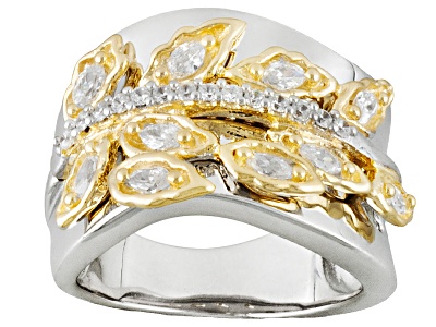 Bella Luce (R) 1.05ctw Marquise  Round Sterling Silver  18k Yellow ...